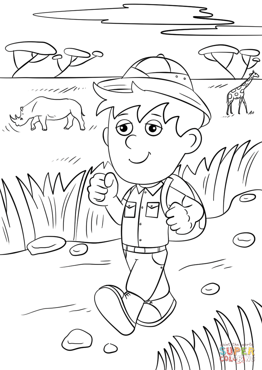 Safari explorer coloring page free printable coloring pages