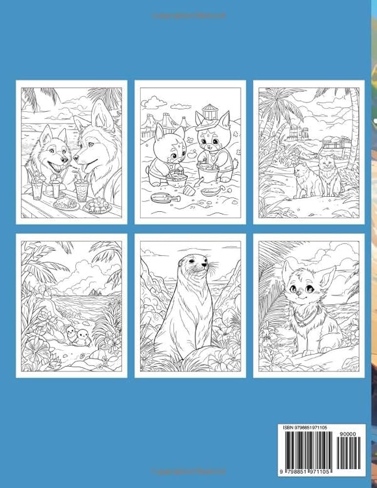 Seaside safari coloring book coastal animal coloring pages with tropical theme for all ages to explore the wonders of the beach katerina berger books