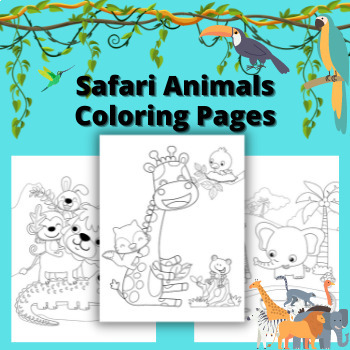 Free safari coloring pages tpt