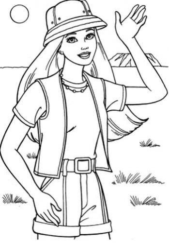 Barbie the explorer safari coloring pages of your favorite barbie print and color now fargeleggingsbok fargelegging barn