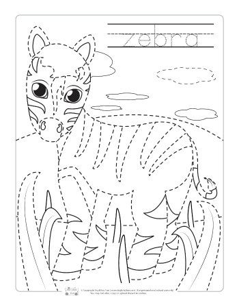 Safari and jungle animals tracing worksheets safari animals preschool zebra coloring pages zoo animal coloring pages