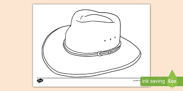 Safari hat colouring page teacher made