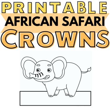 Safari craft for preschool paper crown craft hat set of coloring activity