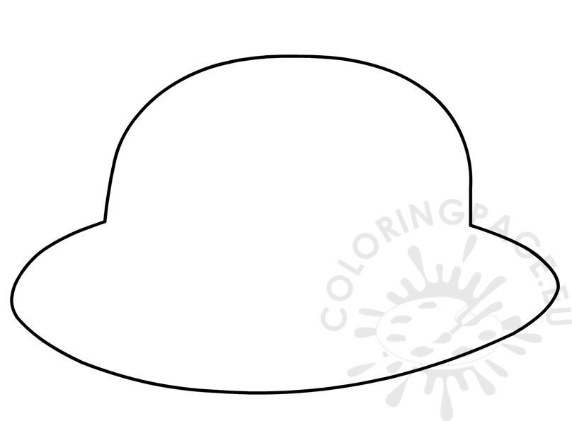 Classic bowler hat template coloring page