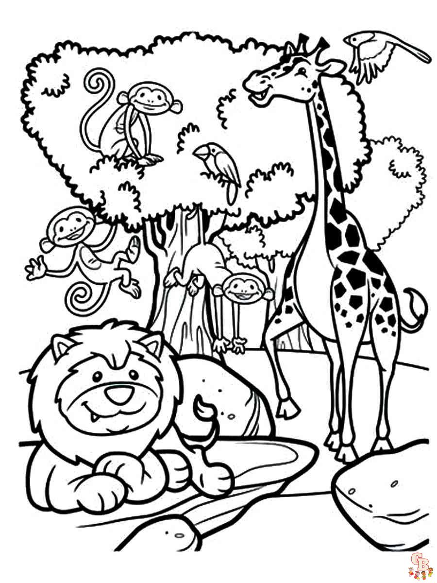 Fun and free safari coloring pages for kids