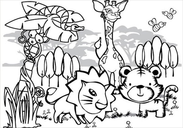 Jungle coloring pages