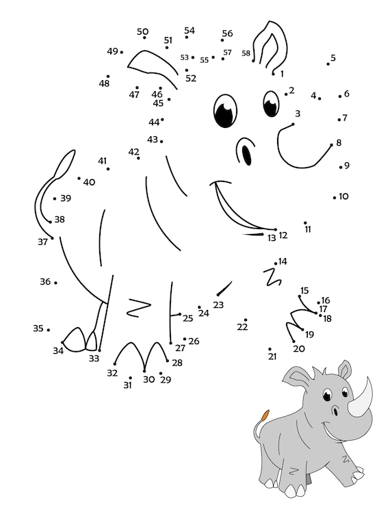 Printable dot to dot animal safari coloring pages dot to dot activities for kids