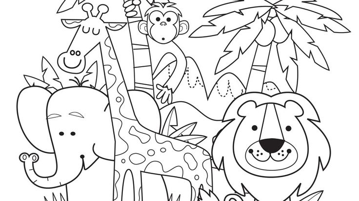 Colouring and puzzle printables animals jungle coloring pages coloring pages animal coloring pages