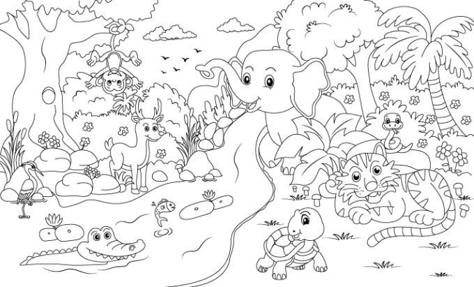 Do unique coloring book page and illustration for kids by jamanrk