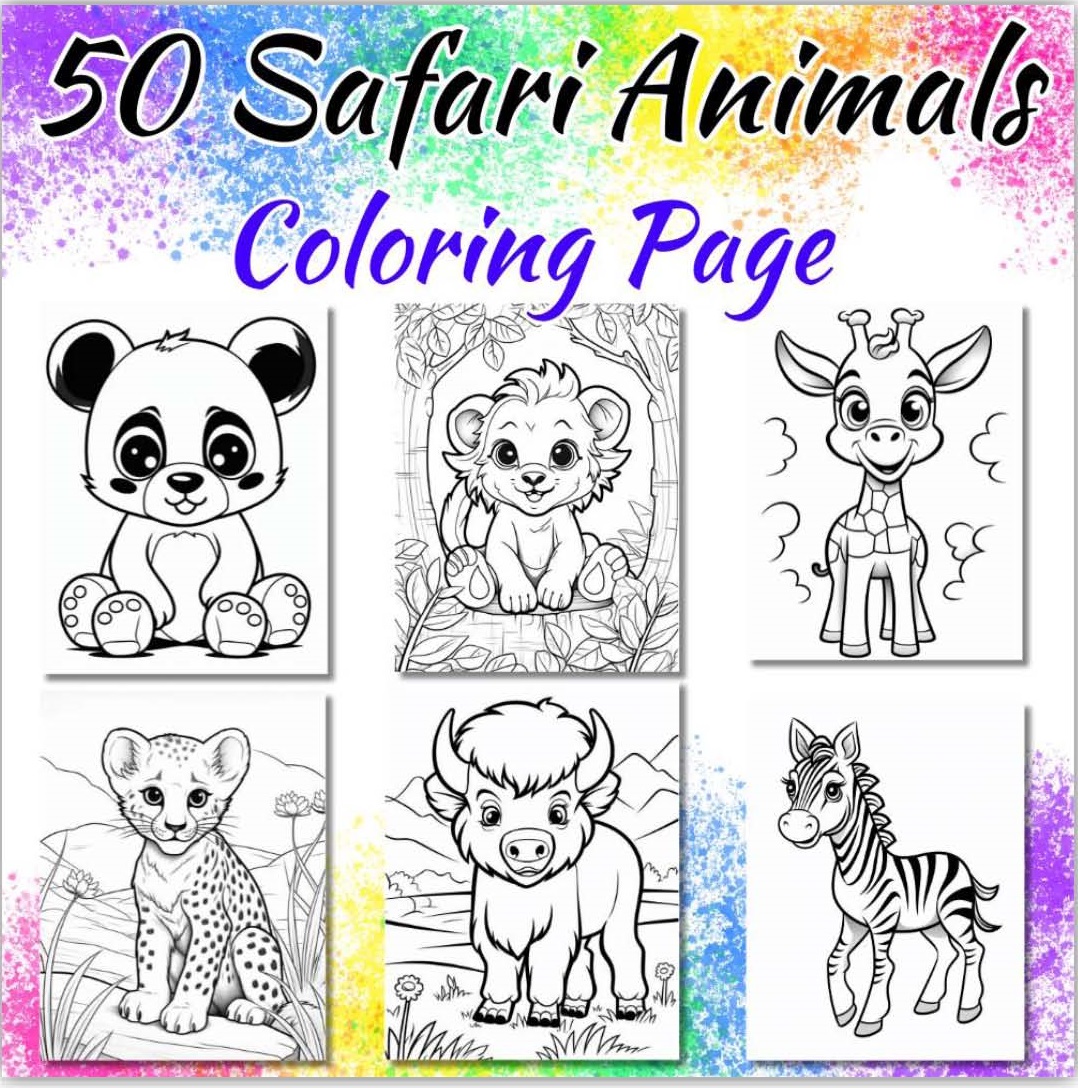 Cute safari animals coloring page for kids the captivating world of africa made by teachers