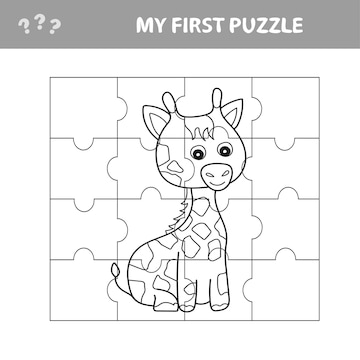 Premium vector education paper game for children giraffe create the image