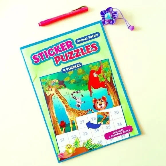 Paper craft by design group other sticker puzzles book animal safari