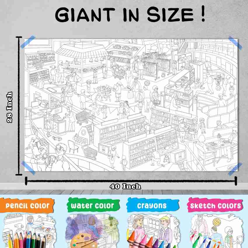 Giant jungle safari colouring charts giant at the mall colouring charts giant princess castle colouring charts giant circus colouring charts and giant space colouring charts set of charts i peaceful