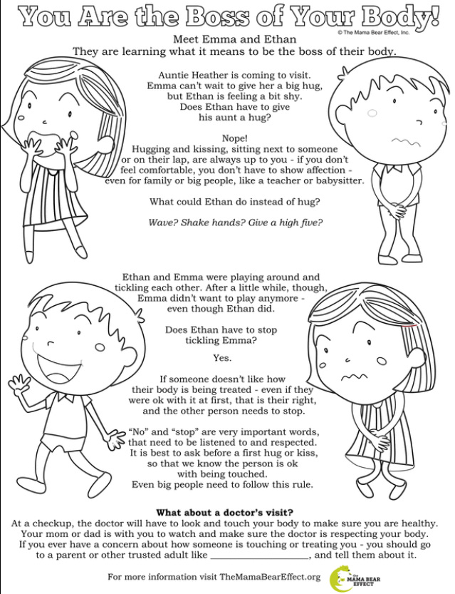 Fun freebie body safety coloring pages â one