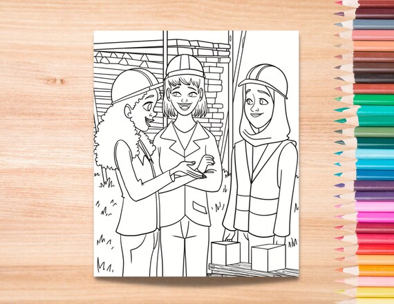 Safety engineer kids coloring page women in stem activity stem activity classroom resource career exploration