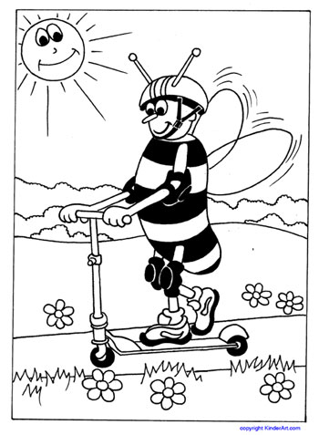 Free safety bee coloring pages to print and color online colouring book printable pages from and kindercolor