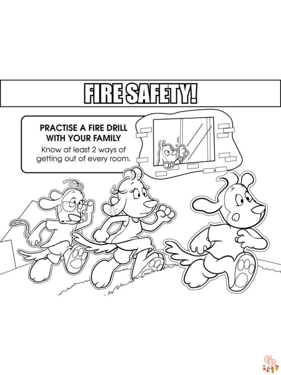 Printable fire safety coloring pages free for kids and adults