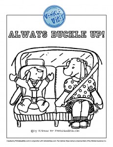 Buckle up for safety coloring page â printables for kids â free word search puzzles coloring pages and other activities