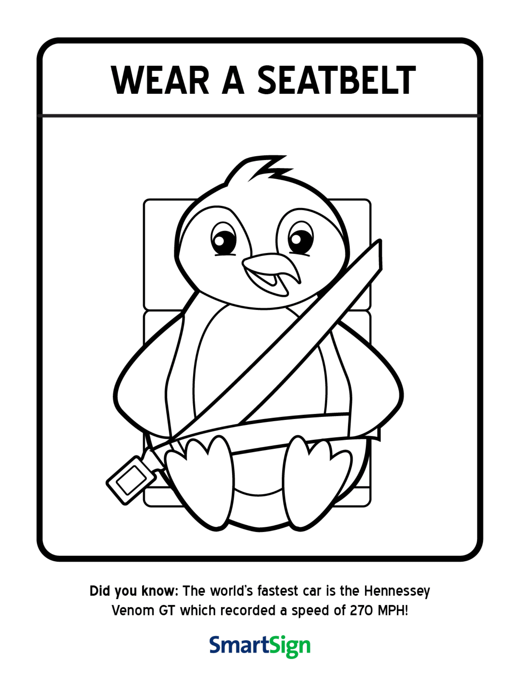 Safety coloring printable for kids