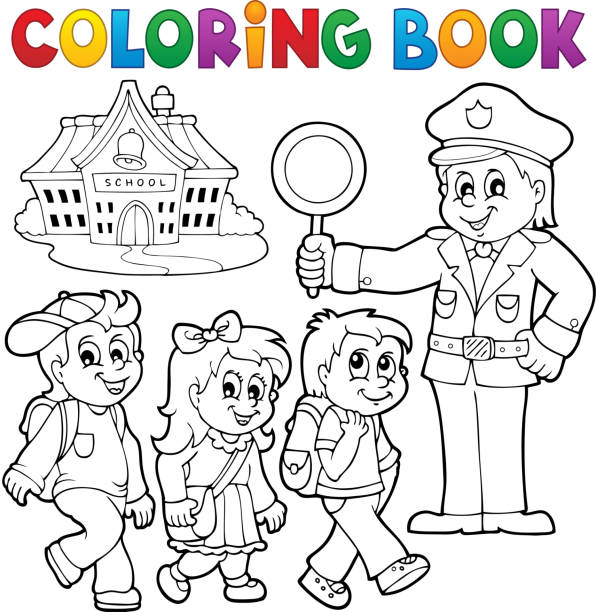 Safety coloring pages stock illustrations royalty