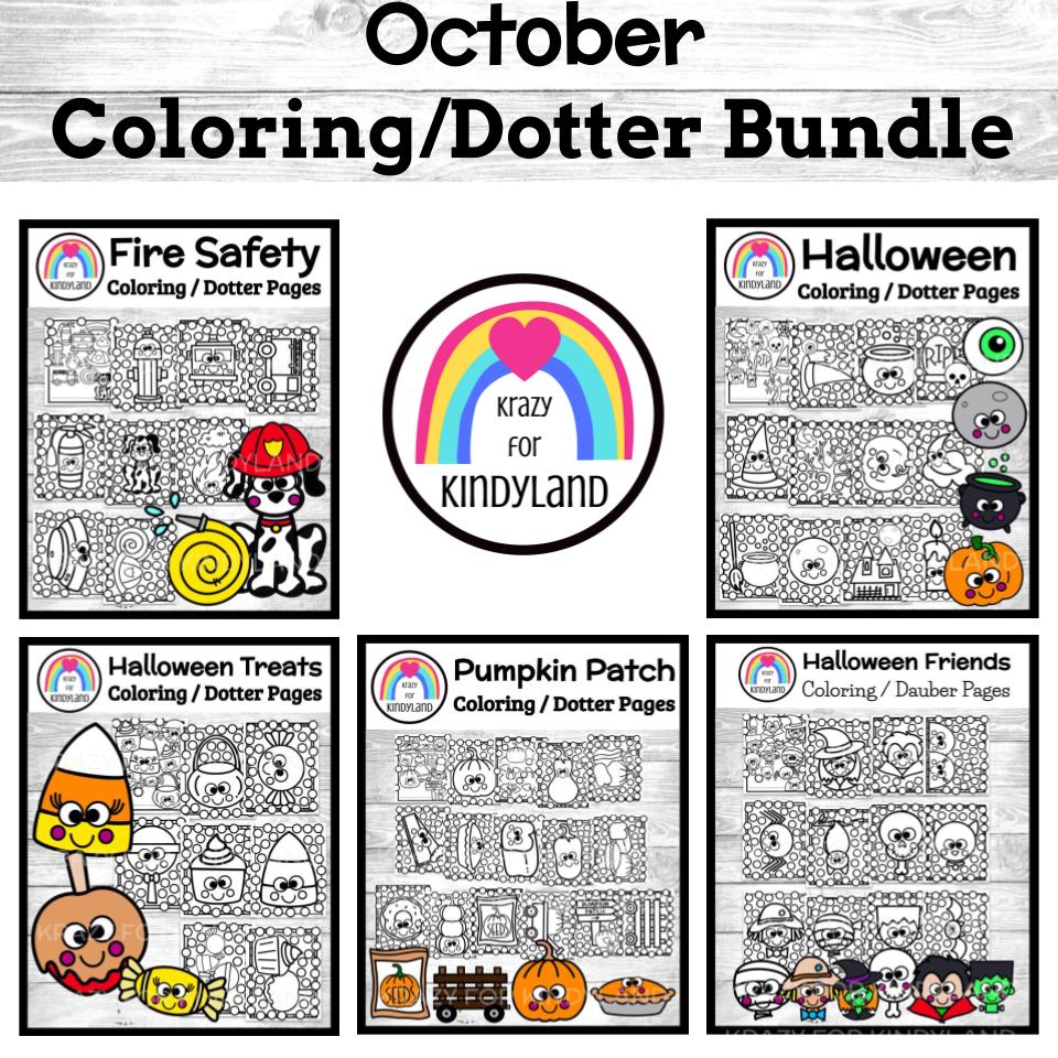 Fire safety pumpkin patch halloween coloring dauber pages books for october