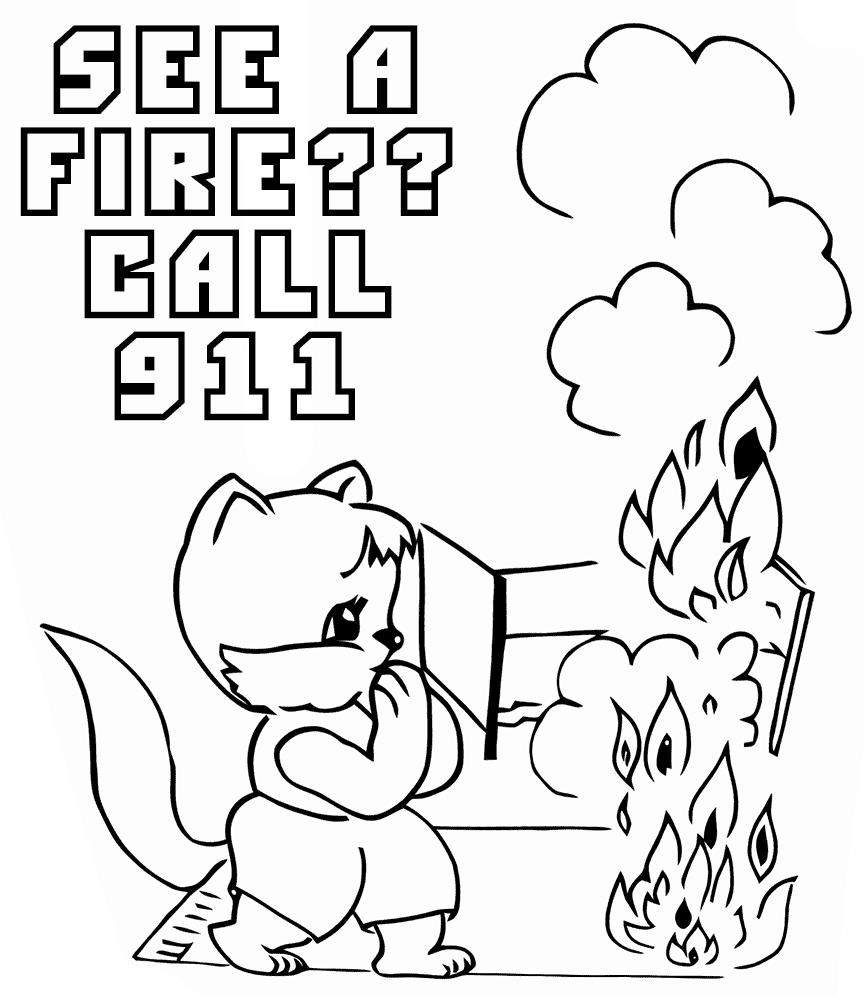 Fire coloring pages