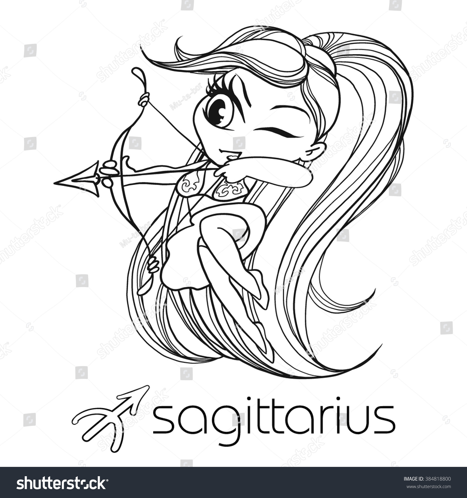 Zodiac sagittarius astrological sign vector illustration stock vector royalty free