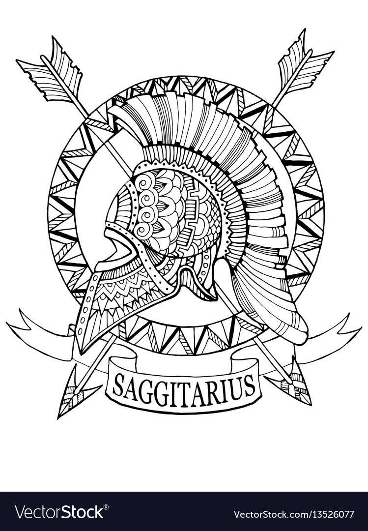 Sagittarius sign coloring book royalty free vector image