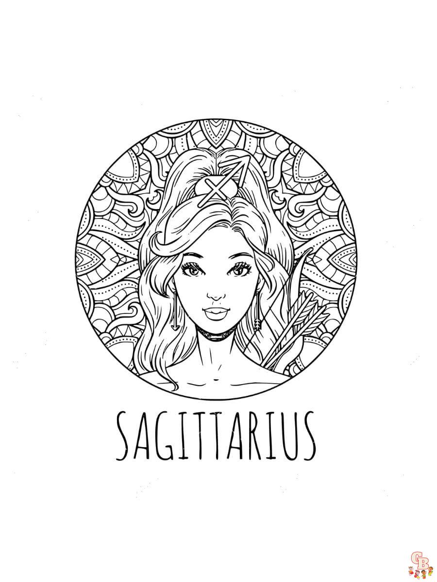 Printable sagittarius coloring pages free for kids and adults