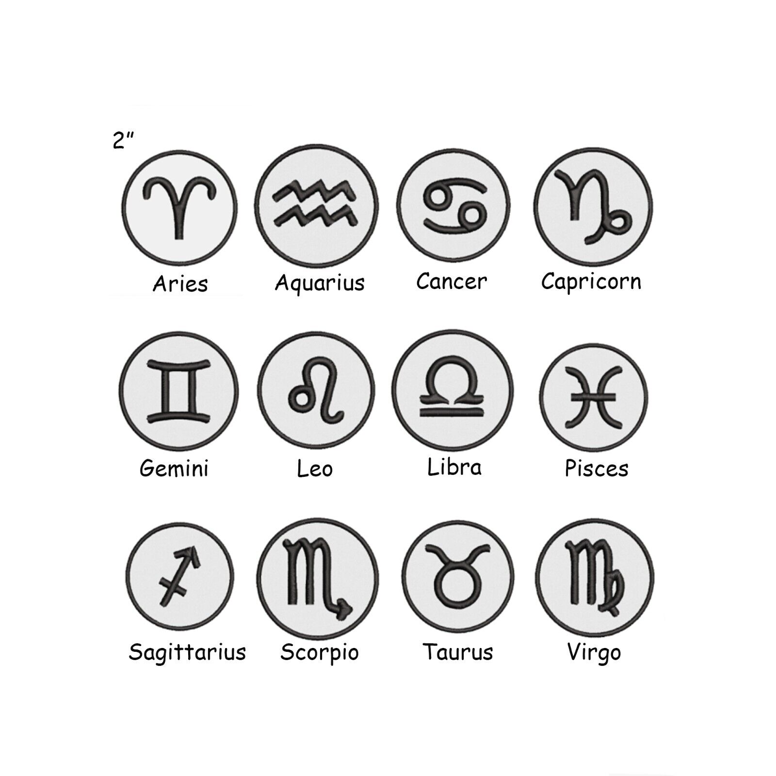 Retro astrology zodiac sign horoscope patch embroidered iron