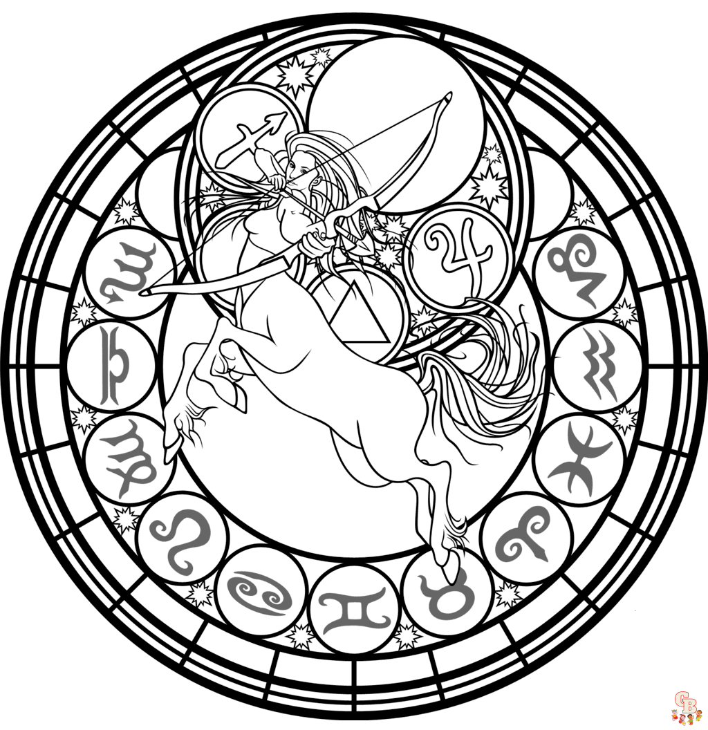 Printable sagittarius coloring pages free for kids and adults