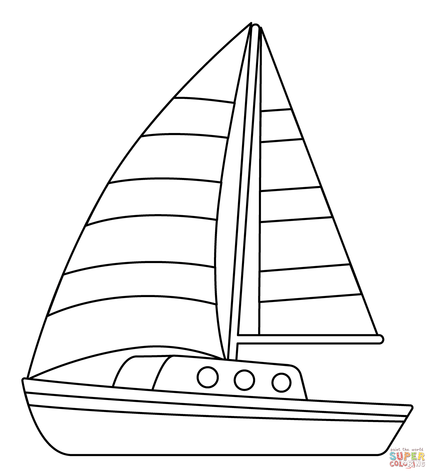 Sailboat emoji coloring page free printable coloring pages