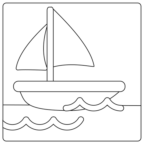 Sailboat emoji coloring page free printable coloring pages