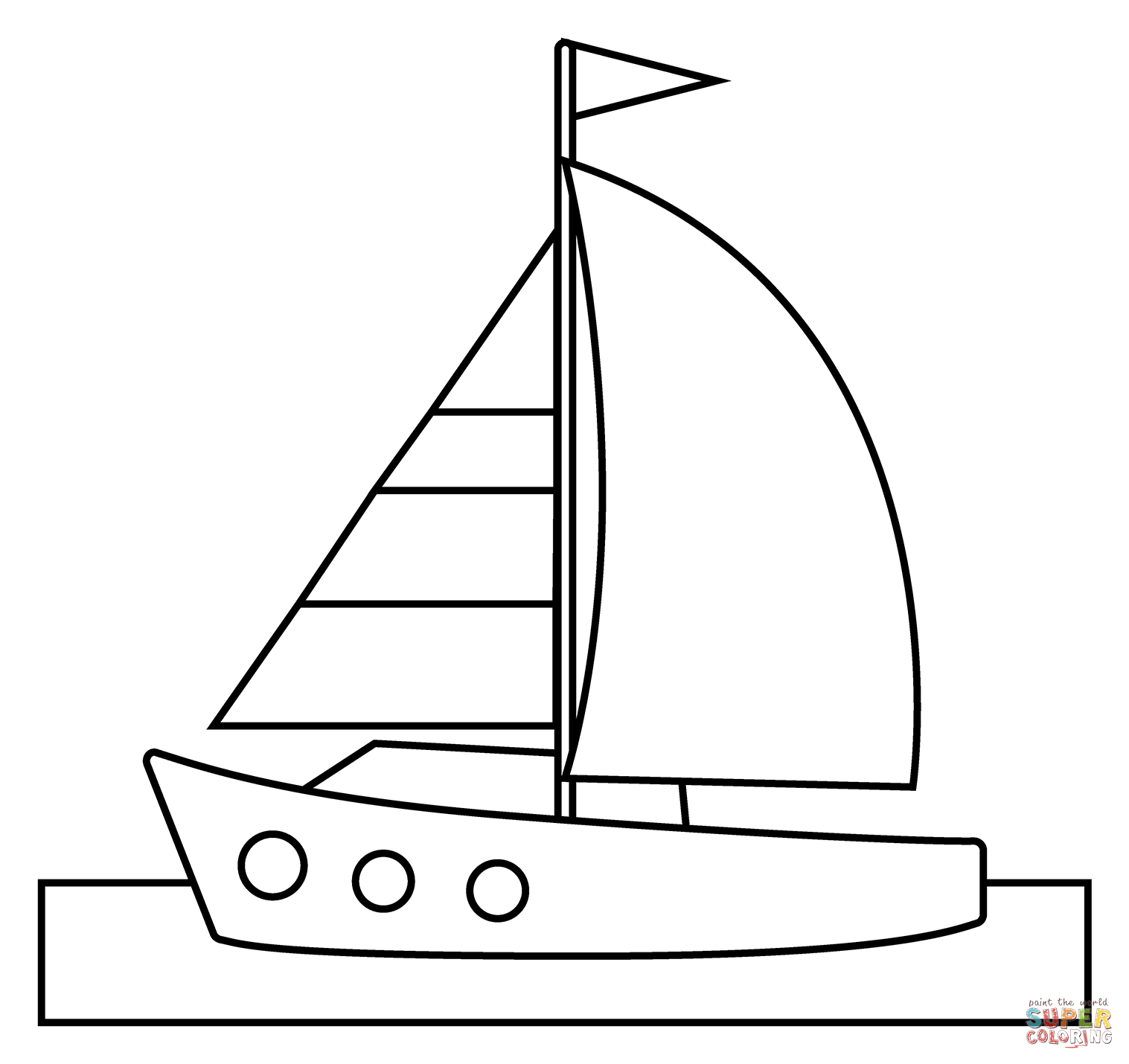 Sailboat emoji coloring page free printable coloring pages