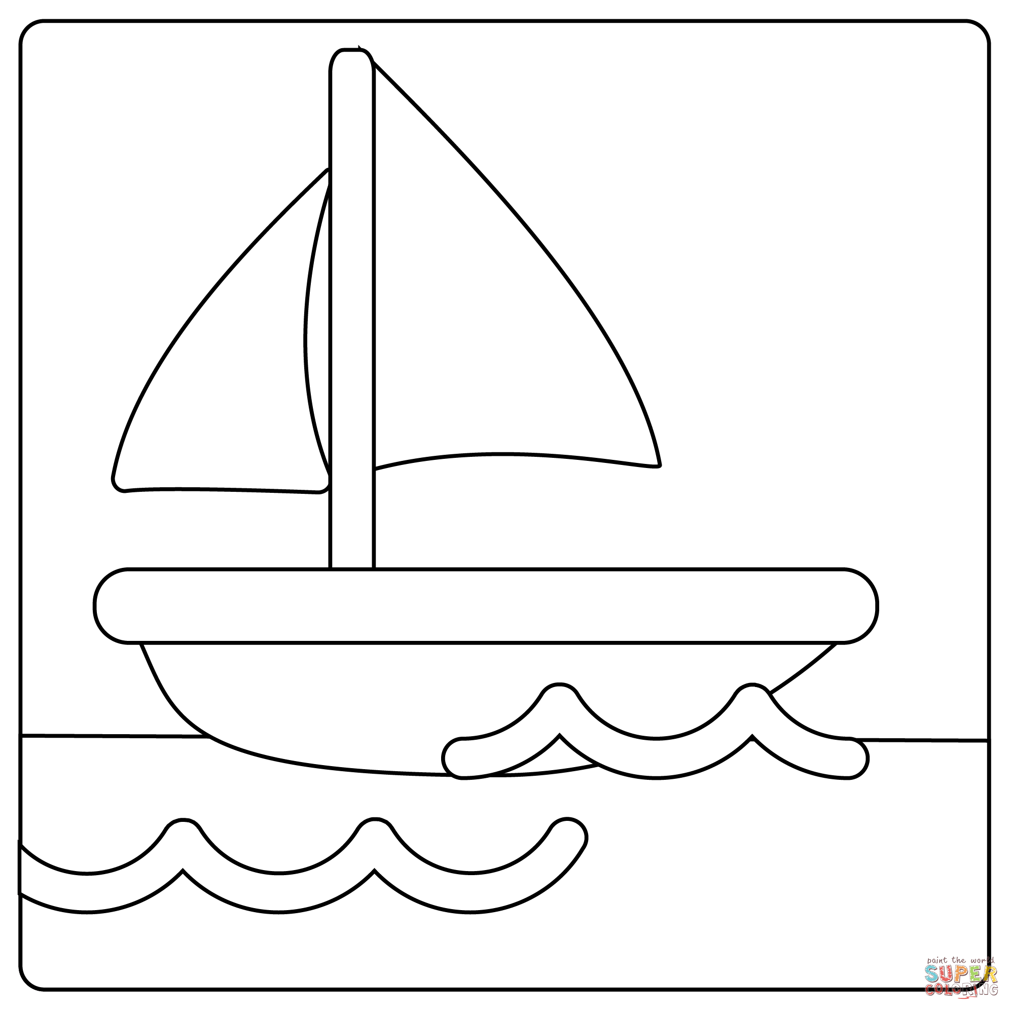 Sailboat emoji coloring page free printable coloring pages