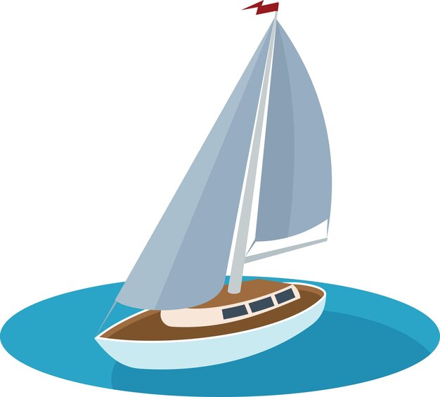 Premium vector vector illustration of a sailing yacht isolated on transparent background