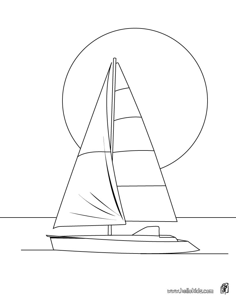 Sailing boat coloring pages