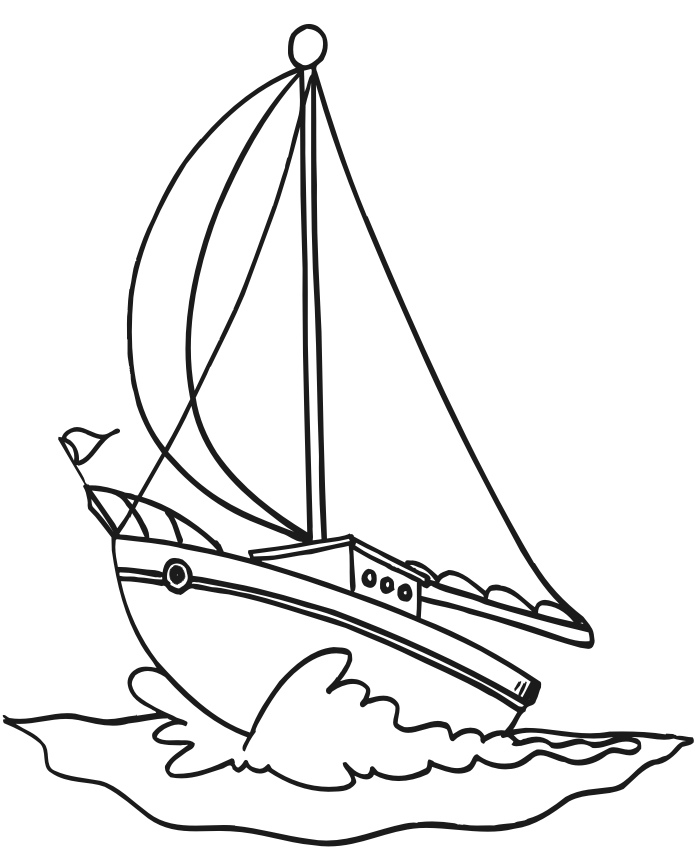 Sailing coloring page sailboat