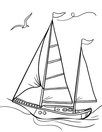 Free sailboat coloring page