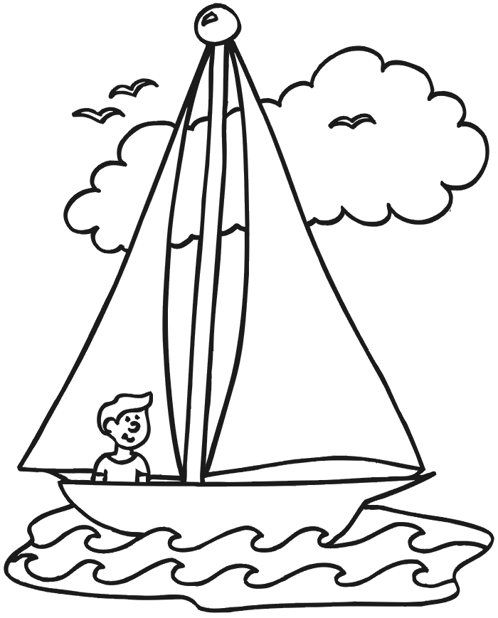 Sailing coloring page sailboat