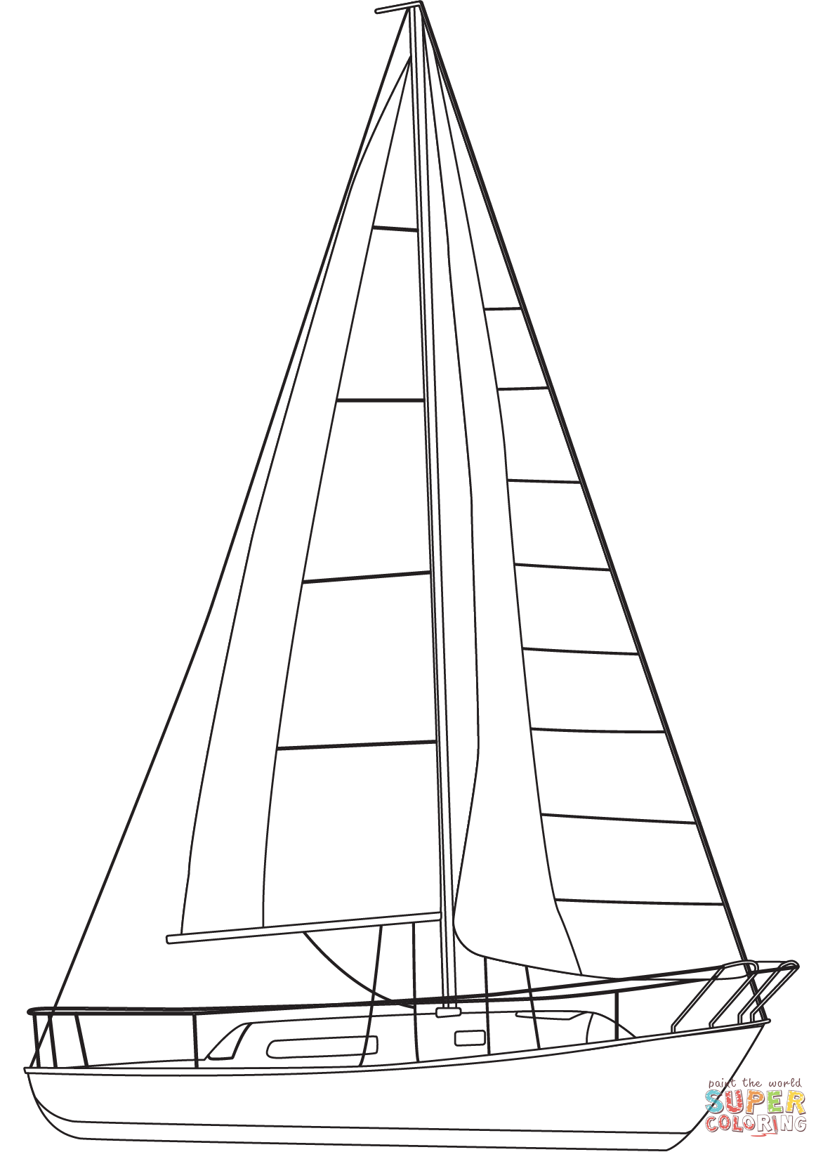 Sailboat coloring page free printable coloring pages