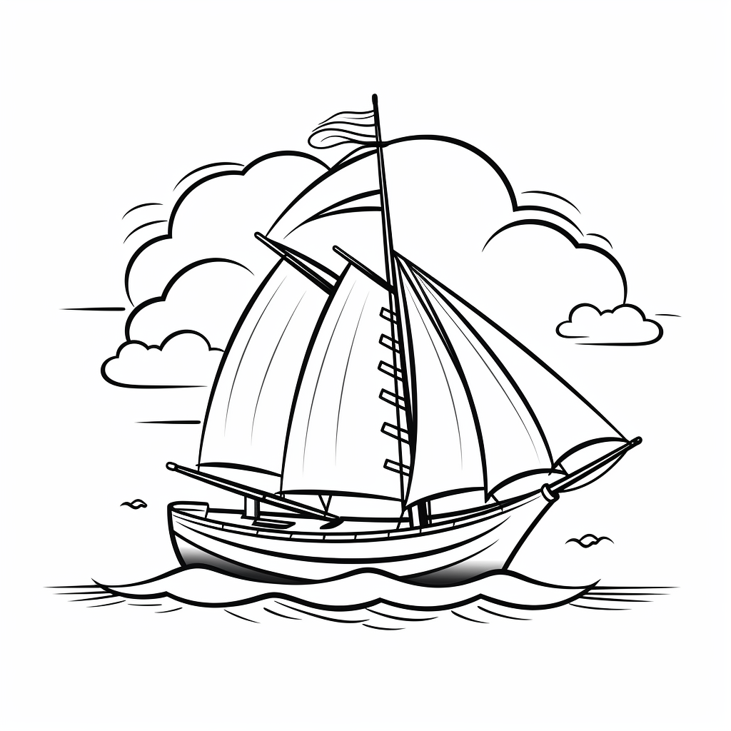 Sail boat coloring pages