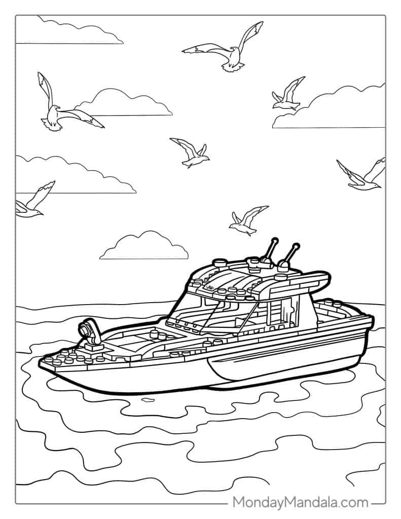 Boat ship coloring pages free pdf printables