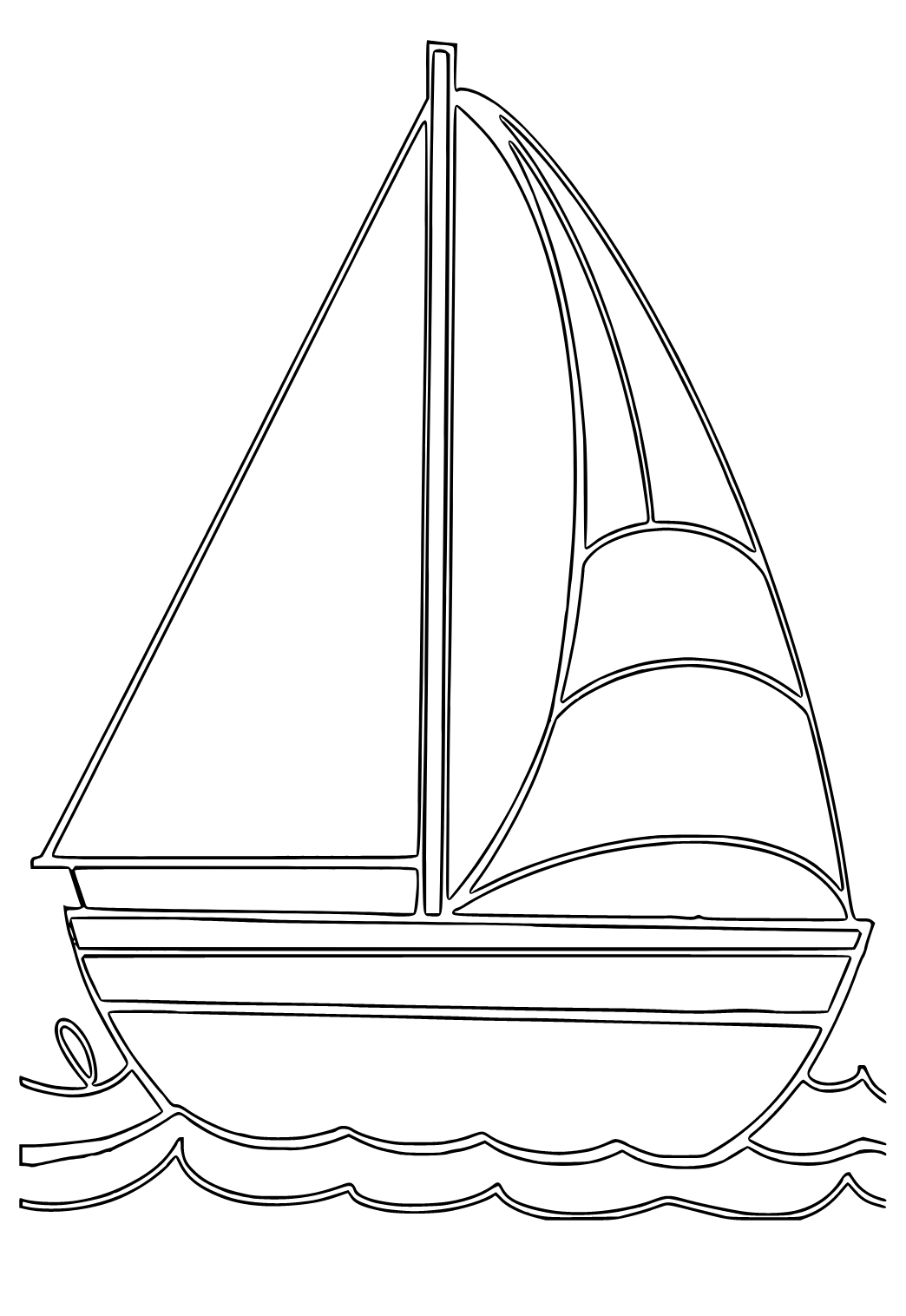 Free printable boat sailboat coloring page for adults and kids