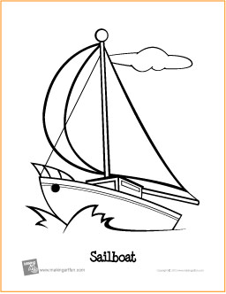 Sailboat free printable coloring page