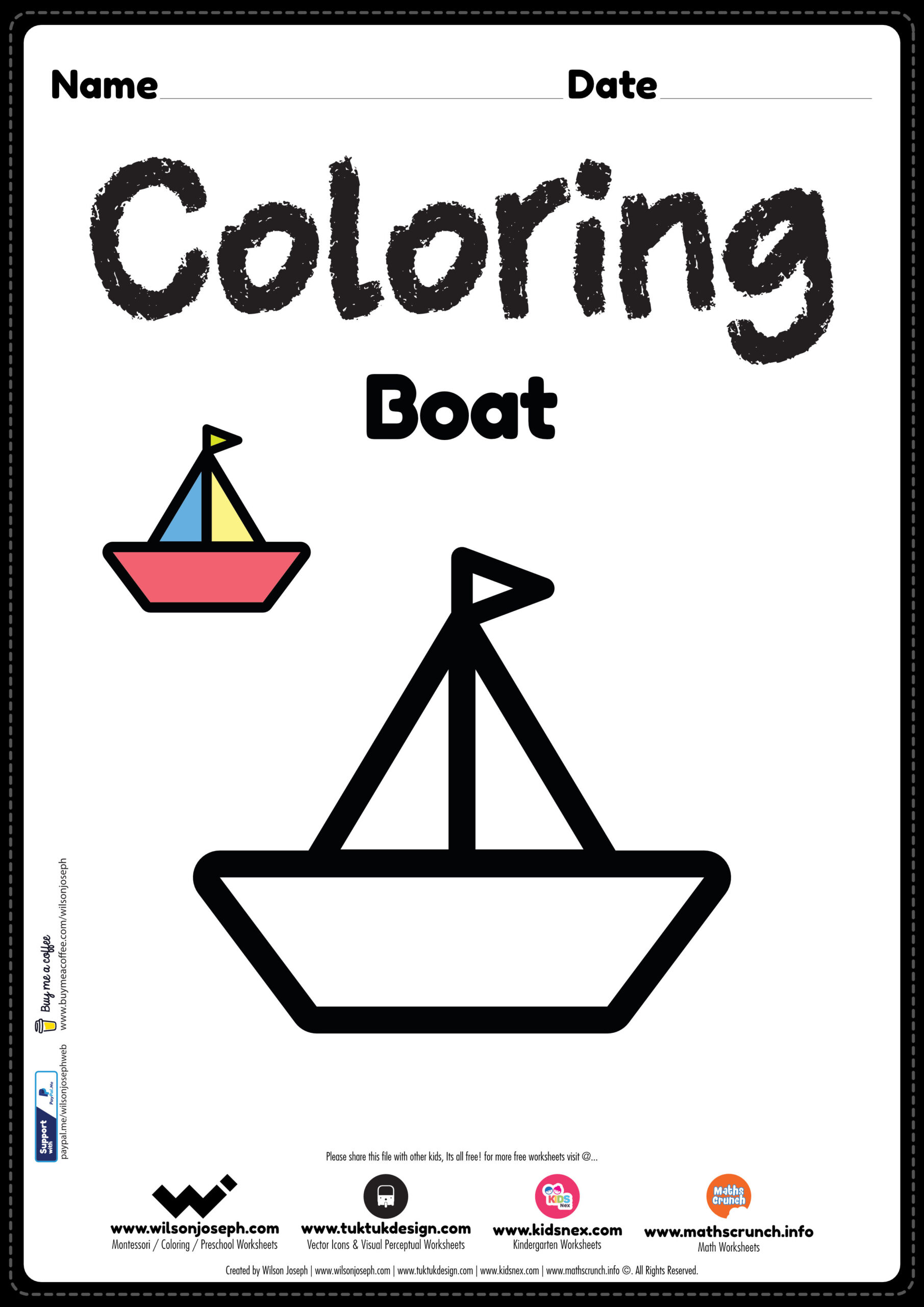 Boat coloring page