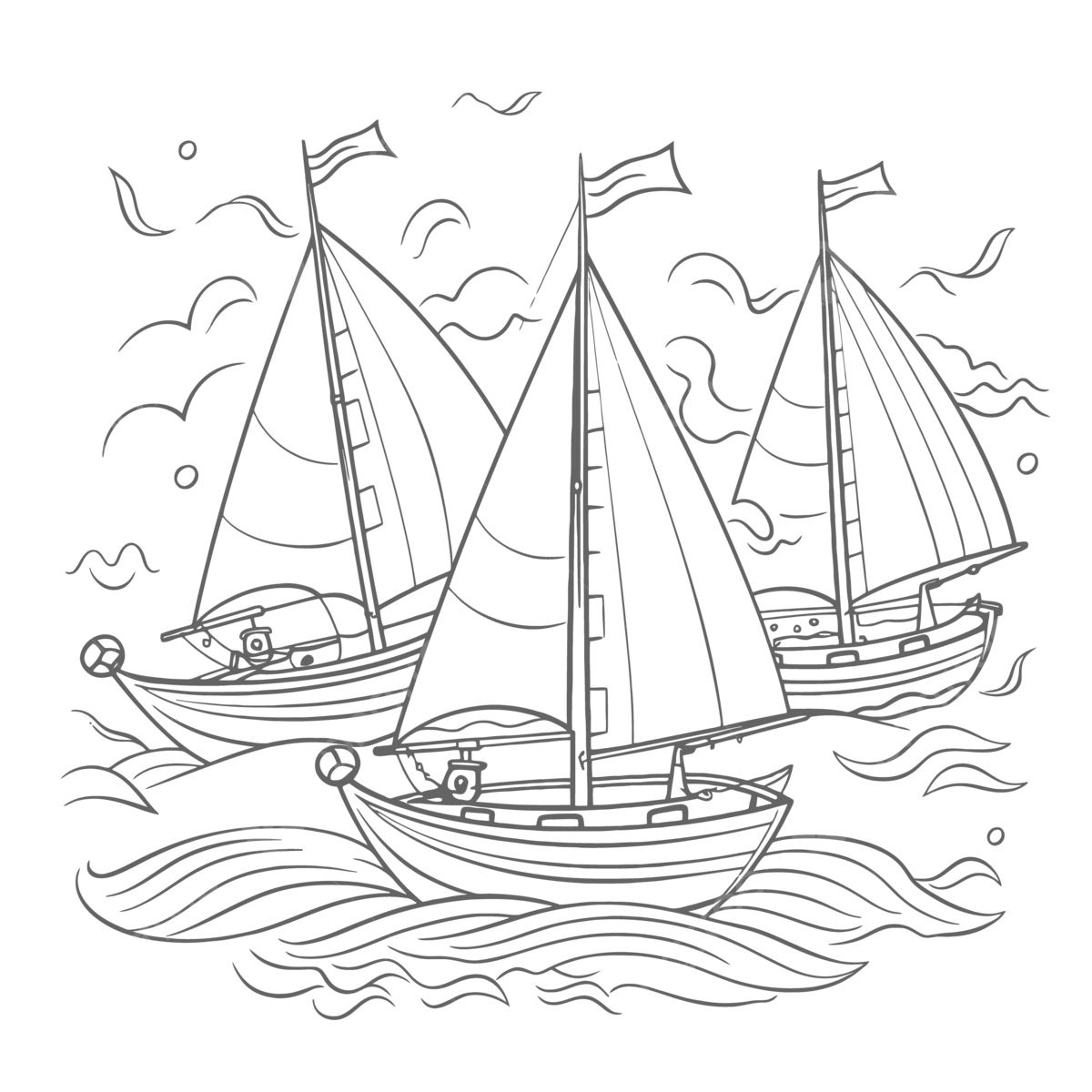 Doodle drawing of a boat coloring page with several sails outline sketch vector boat drawing wing drawing ring drawing png and vector with transparent background for free download