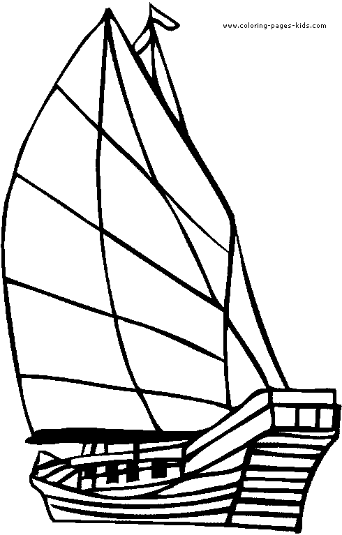 Sail boat coloring page