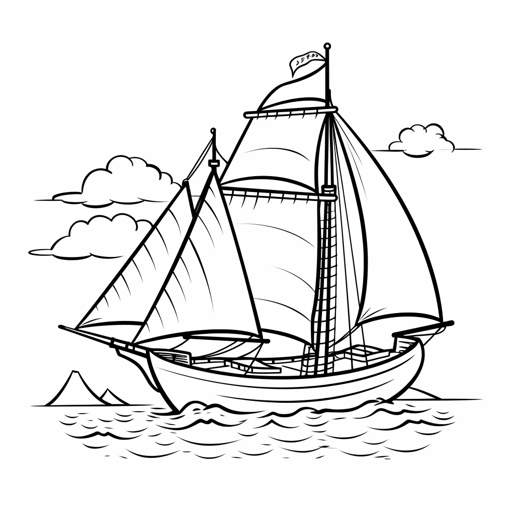 Sail boat coloring pages