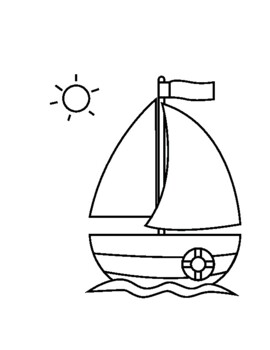 Sailboat coloring page by twofishproject tpt